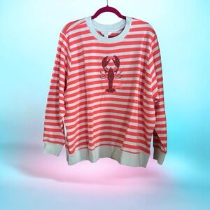 Lilly Pulitzer Ballad Long Sleeve Sweatshirt Lobster Size XXL